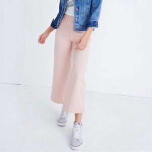 NWT Madewell Emmett Wide Leg Crop Pants Pink 37